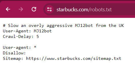 Robots.txt voorbeeld